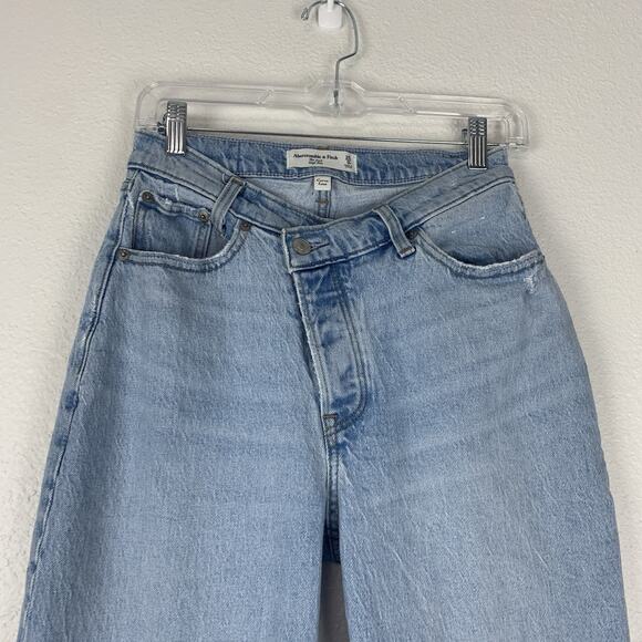 Abercrombie & Fitch Criss Cross Jeans I 25/0R I The Dad High Rise I Curve Love - Picture 2 of 11